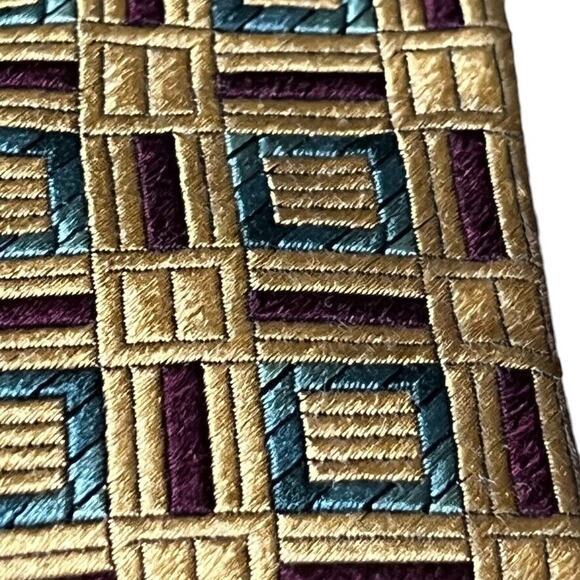 Jos A Bank Orange Mens 100% Silk Geometric Italy Mens Neck Tie 59" x 3.25" - Picture 13 of 16